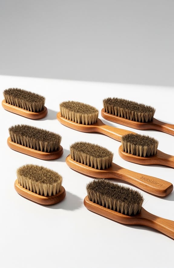 horsehair shoe care brushes