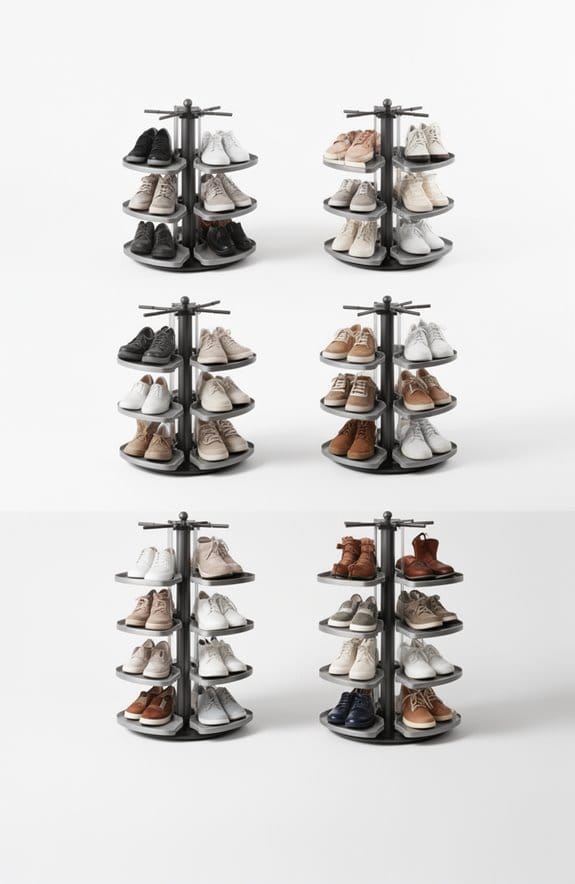 rotating shoe rack organizers