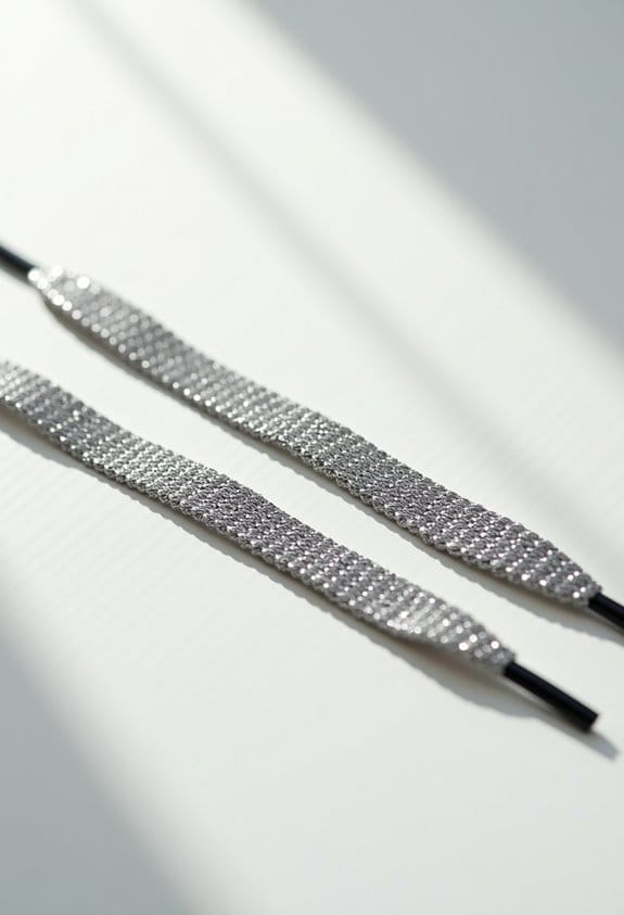 stylish silver shoe laces